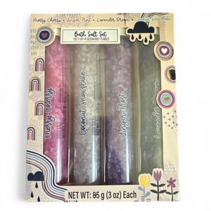 NWT 4-Piece Scented Bath Salts Gift Set